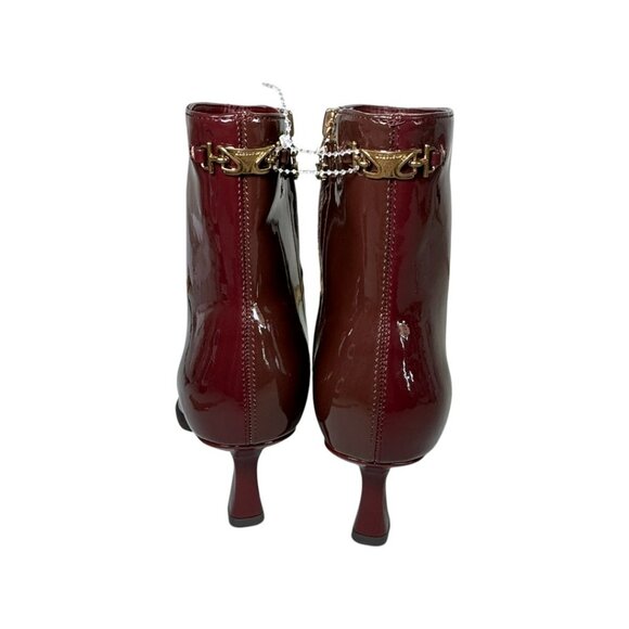 Circus NY Sam Edelman Yuki Burgundy Patent Pointed Toe Kitten Heel Booties SZ 7 - Picture 6 of 15